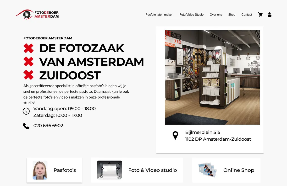 Website van Foto de Boer, gemaakt door ReMaDe Studio