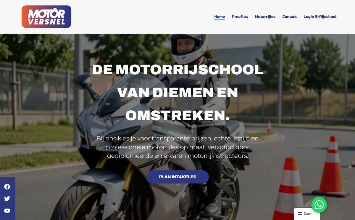 Website van Motorversnel, gemaakt door ReMaDe Studio